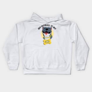 My Pitbull Is My Happy Place Kids Hoodie